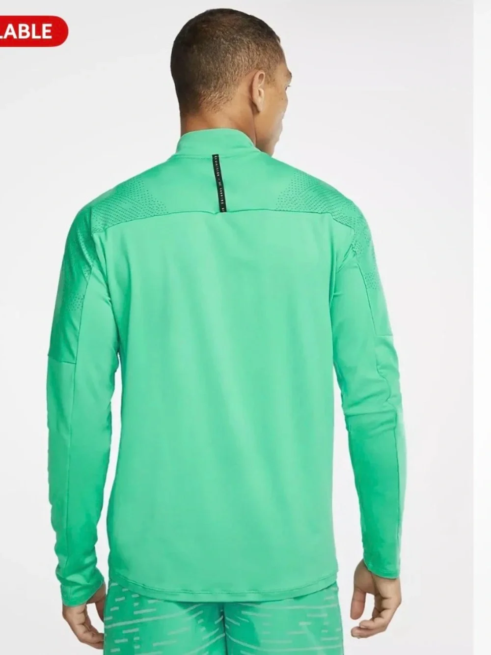 Nike Men’s Mint Green Quarter-Zip running division lightweight layer jacket